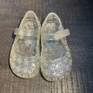 Girls rubber clear daisy Mary Jane shoes adjustable straps Size 6-12 Months